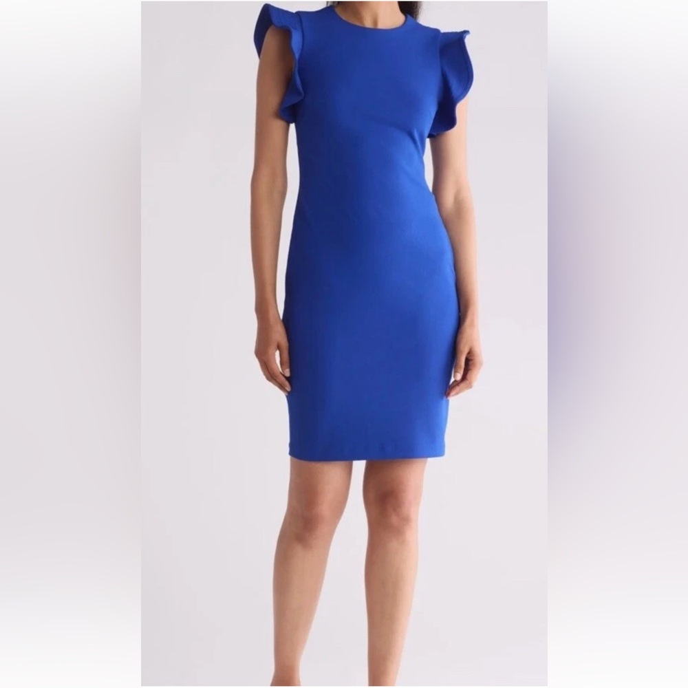 Calvin Klein Flutter-Sleeve Sheath Dress
